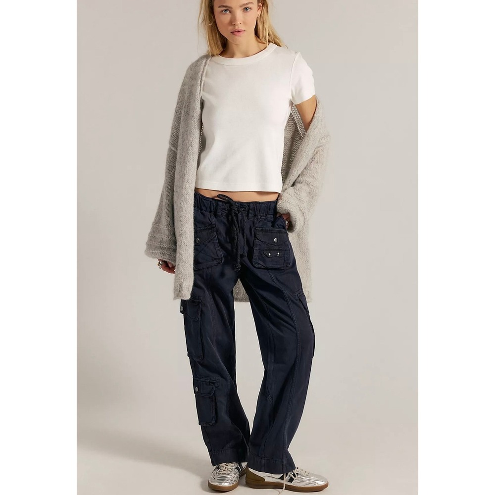 Free People Tahiti Cargo Pants Black Size Large Utility